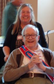 Kim Hart and Dr. Guthkelch, his 100th birthday